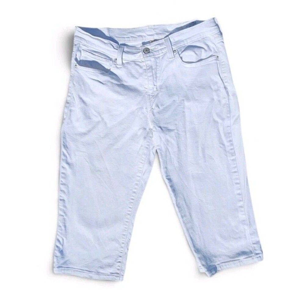 Levi's 515 Capri Jeans Womens Size 29 White Mid Rise Stretch Cropped Denim